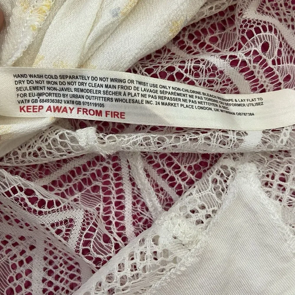 Intimately Free People Forties Feels Bodysuit Ivory Cream Floral Size Small